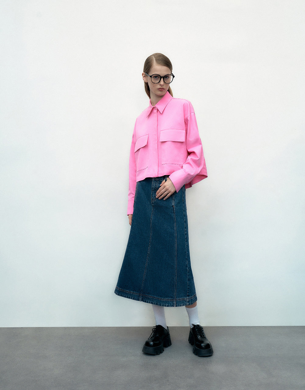 Button Up Striaght Lapel Shirt