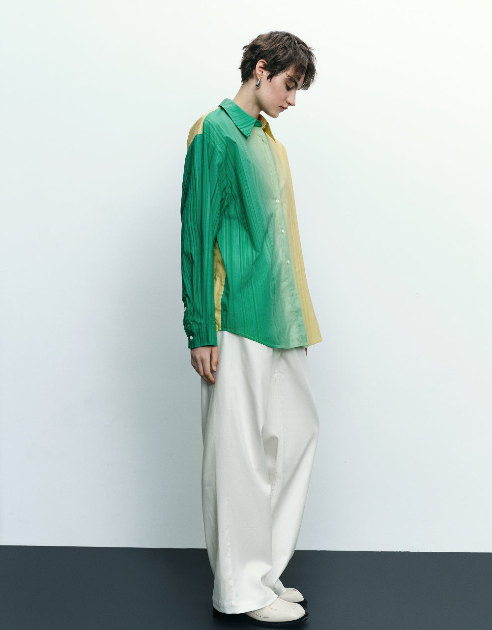 Button Up Two Tone Shirt