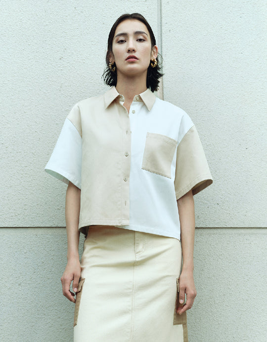 Colorblocks Lapel Shirt