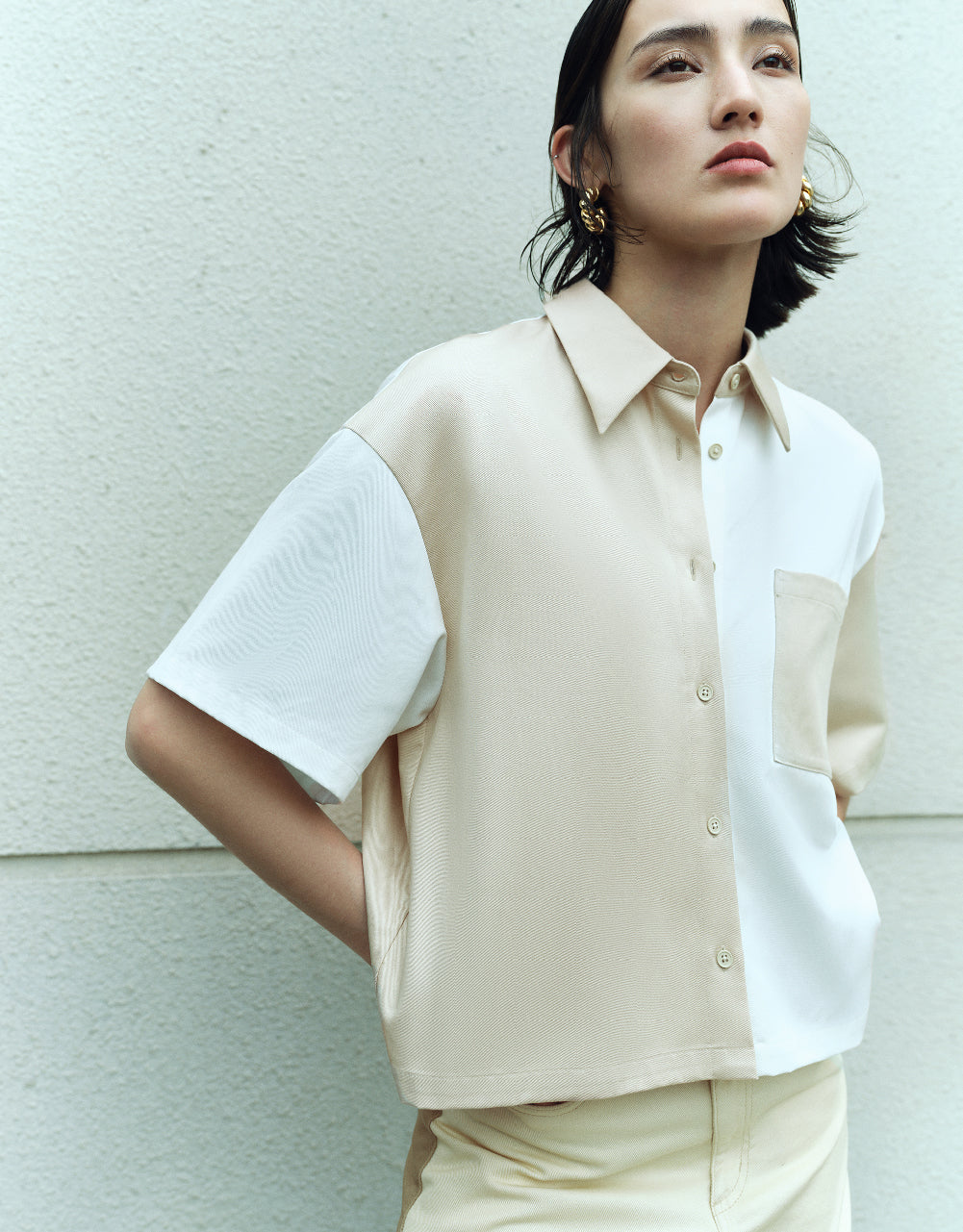 Colorblocks Lapel Shirt