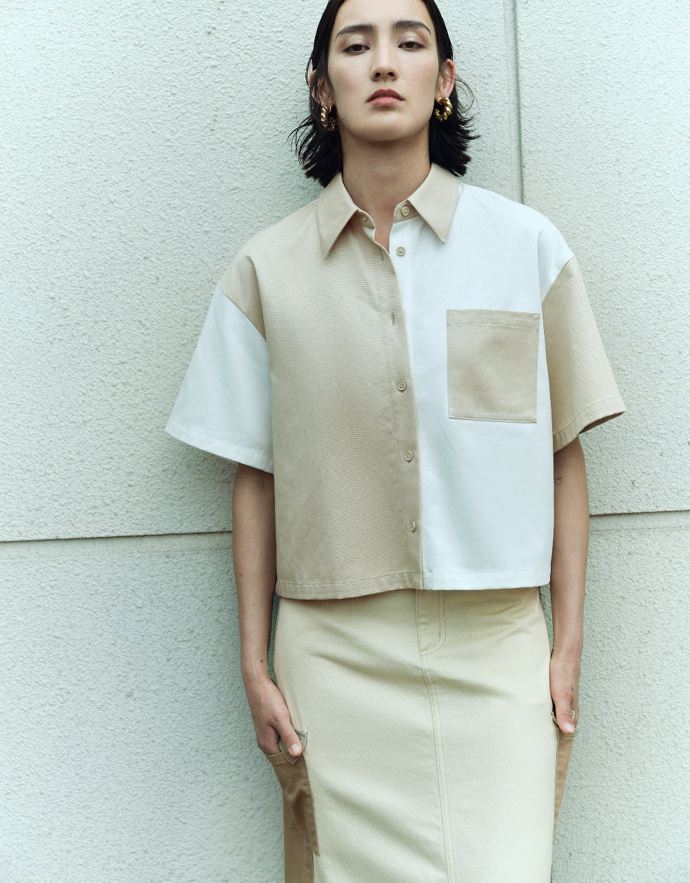 Colorblocks Lapel Shirt