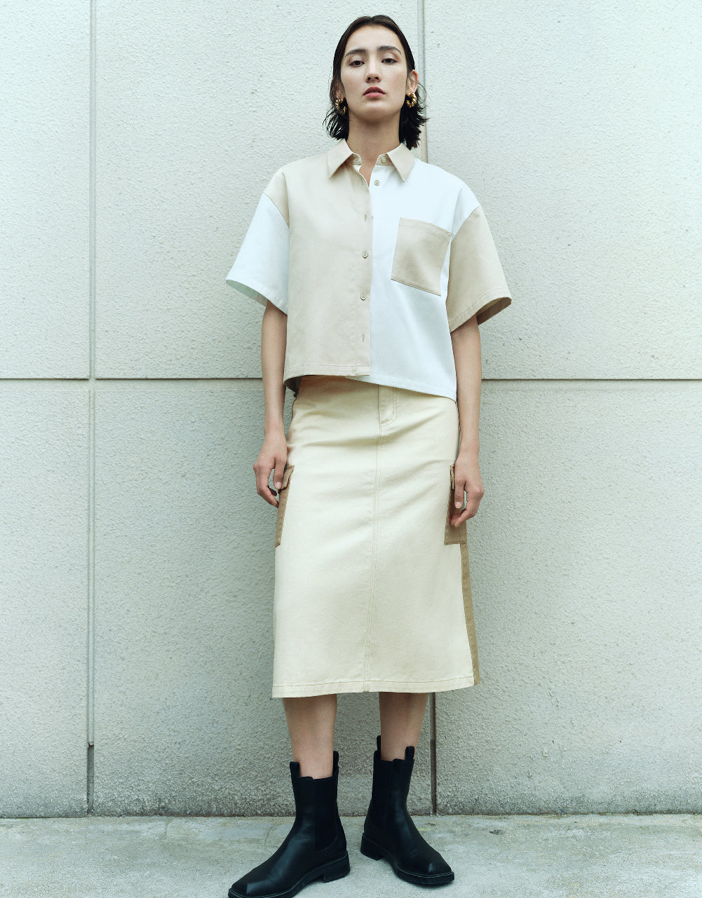 Colorblocks Lapel Shirt