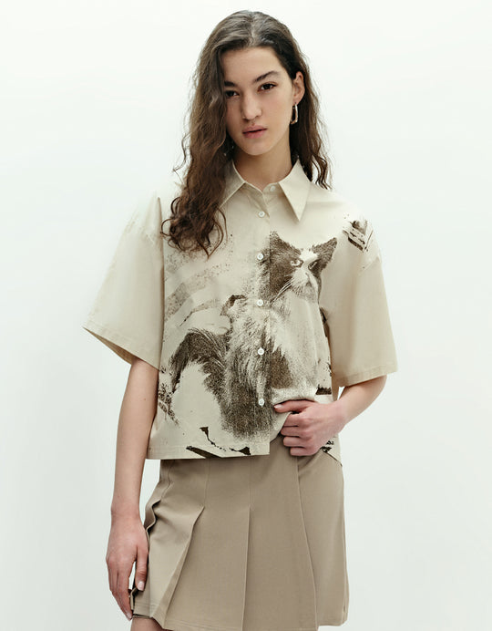 Cat Printed Shirt