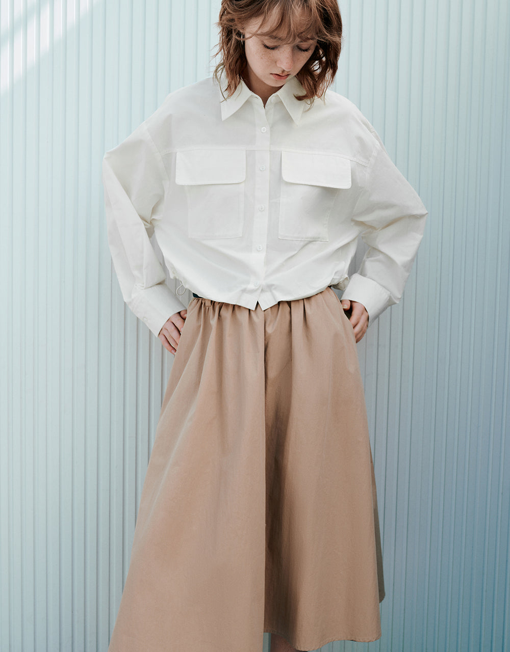 Button Up Loose A-Line Shirt