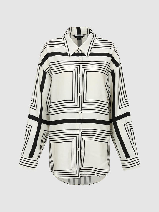 Loose Fit Geo Print Shirts