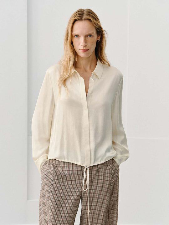 Button Front Long Sleeve Collar Regular Shirt