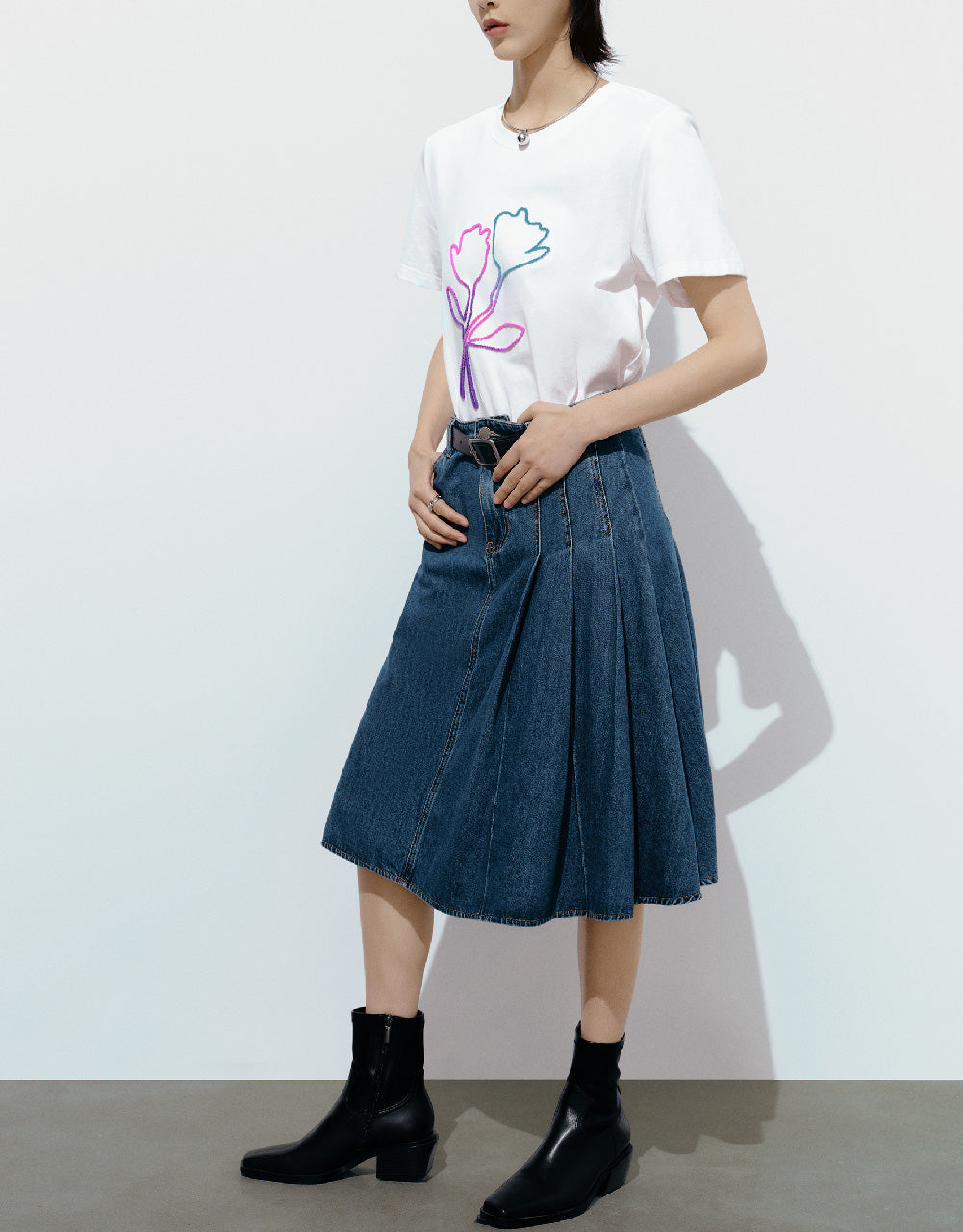 Crew Neck Straight T-Shirt