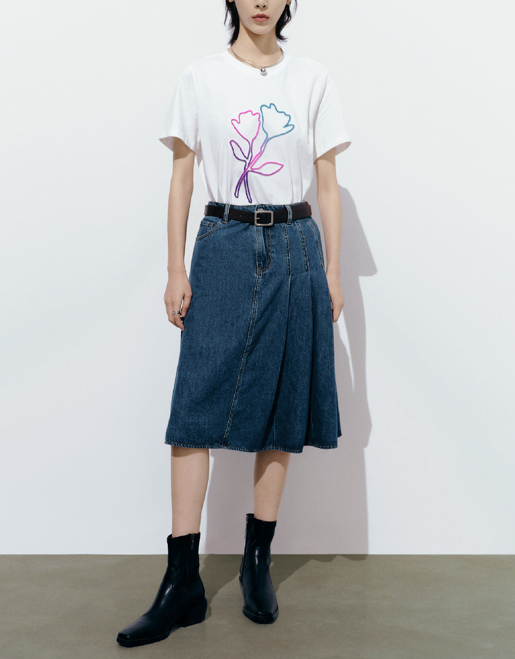 Crew Neck Straight T-Shirt