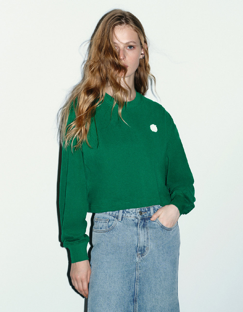 Crew Neck Straight Sweatshirt