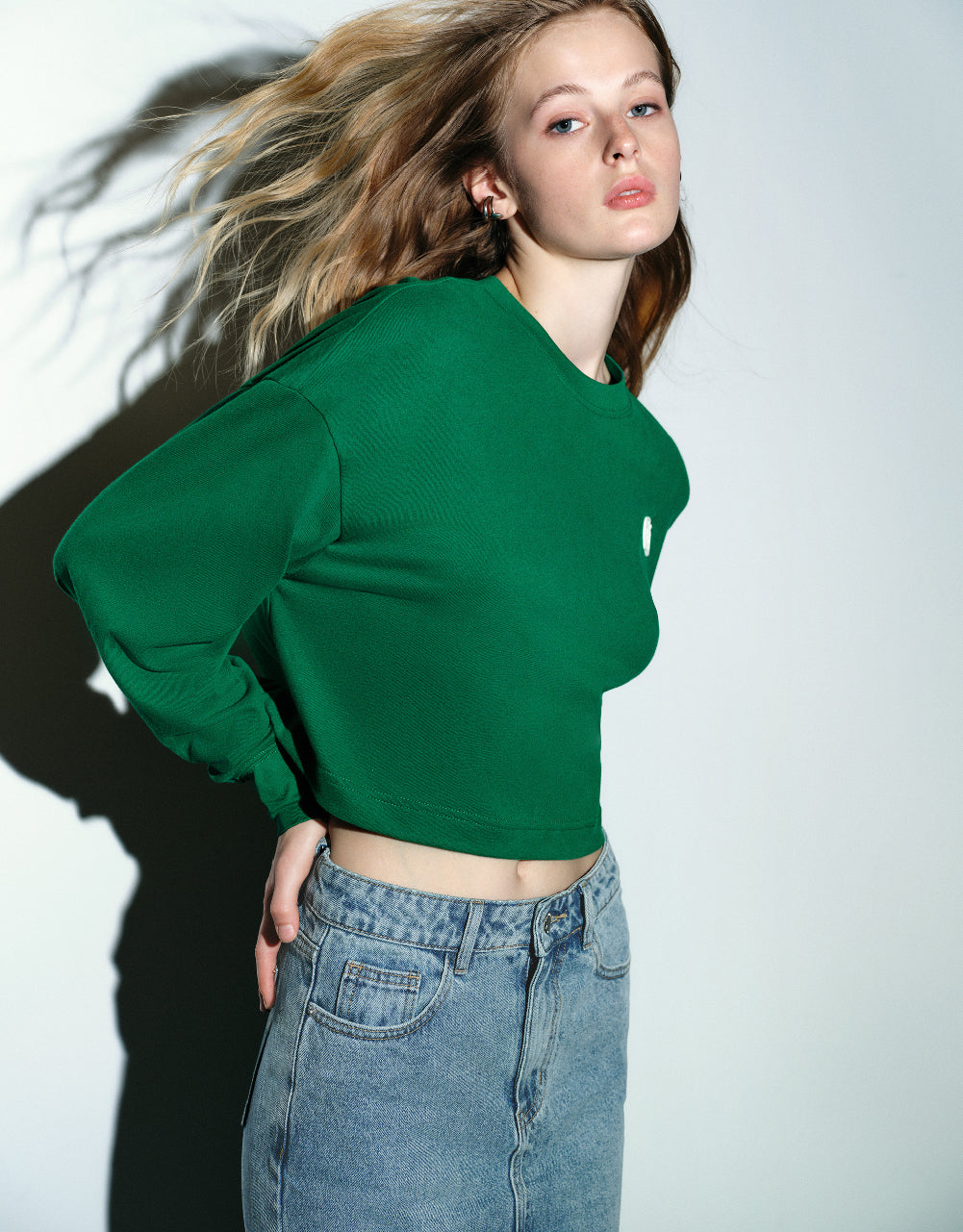 Crew Neck Straight Sweatshirt