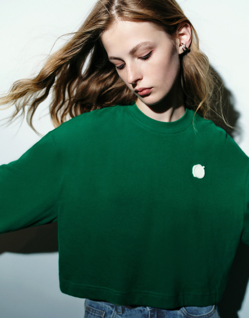 Crew Neck Straight Sweatshirt