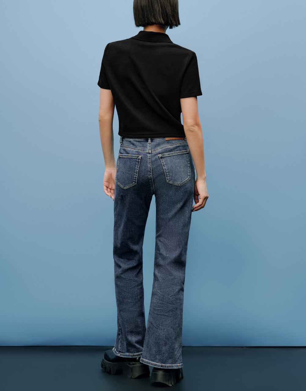 Linear Pattern Detail Polo Shirt