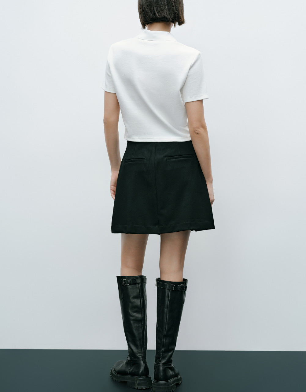 Linear Pattern Detail Polo Shirt