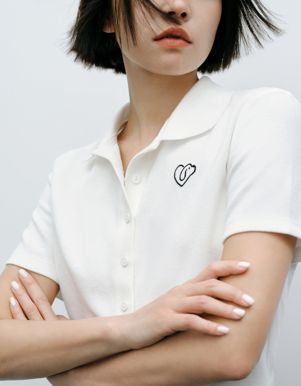 Linear Pattern Detail Polo Shirt