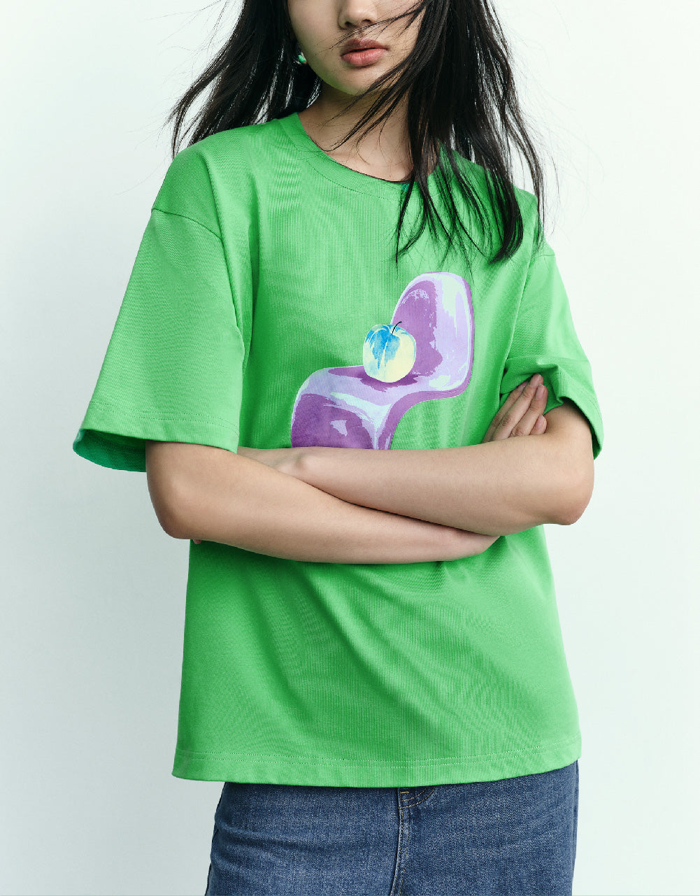 Painting Printed Crew Neck T-Shirt