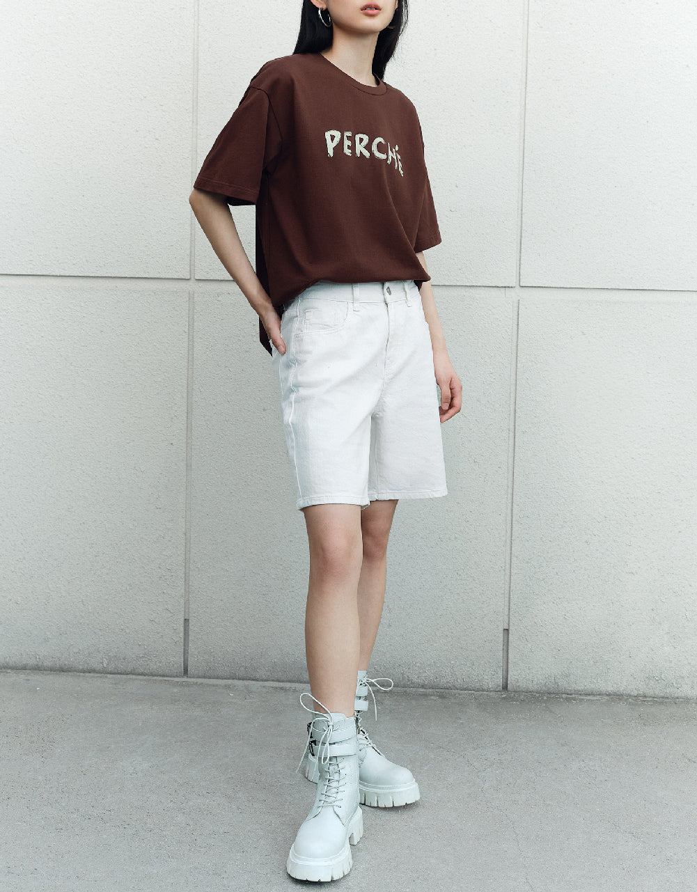 Letter Printed Crew Neck T-Shirt