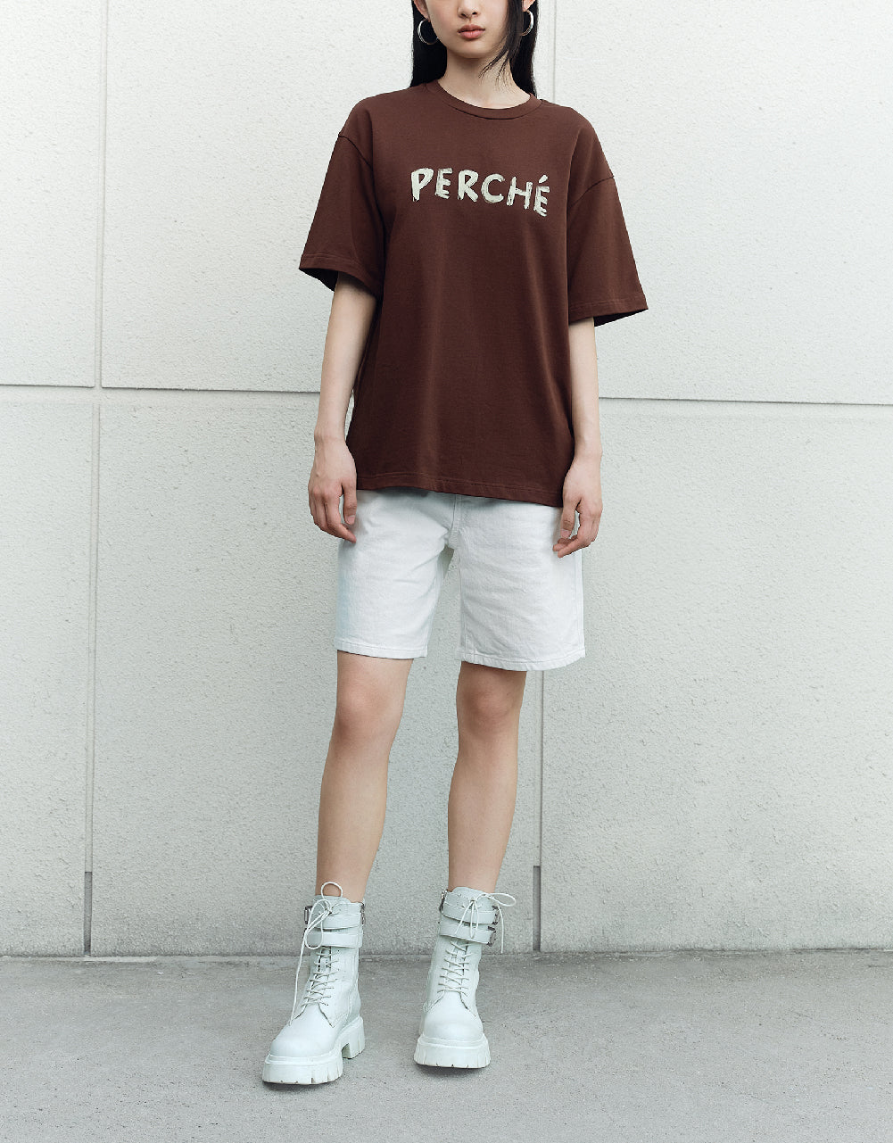 Letter Printed Crew Neck T-Shirt