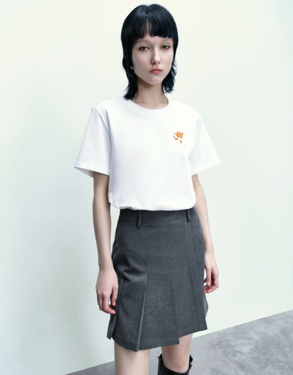 Cat Printed Crew Neck T-Shirt