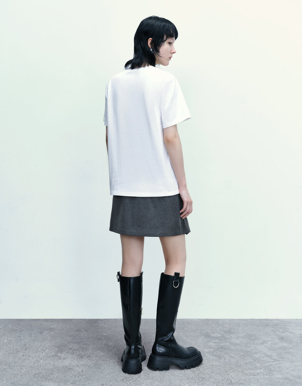 Cat Printed Crew Neck T-Shirt