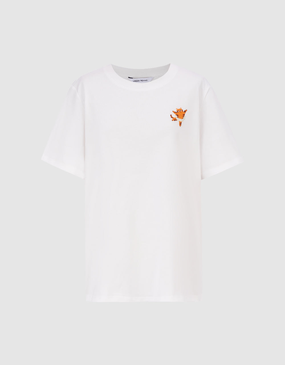 Cat Printed Crew Neck T-Shirt