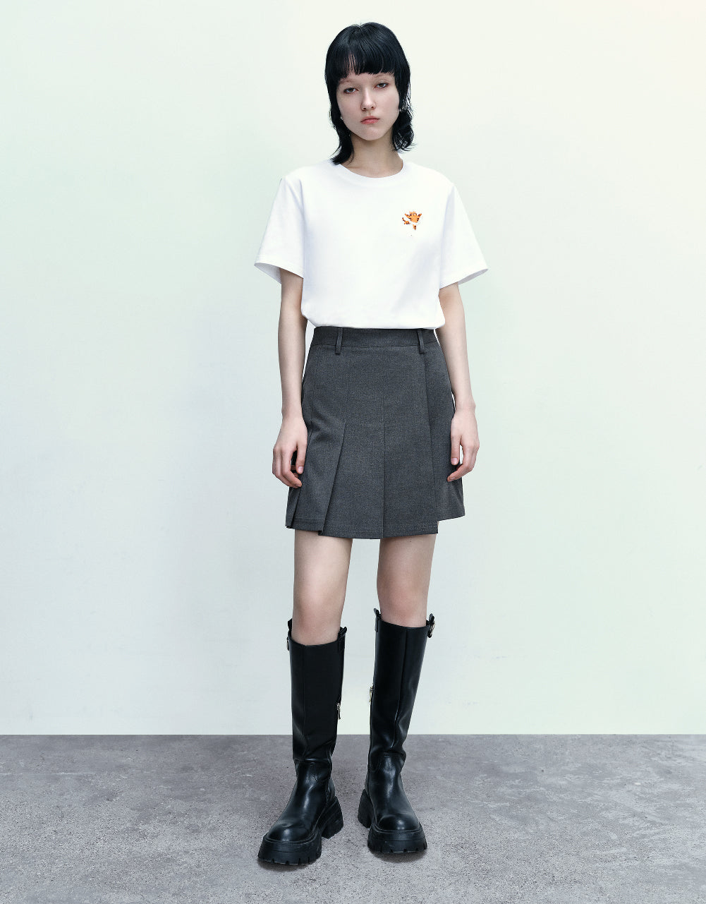 Cat Printed Crew Neck T-Shirt