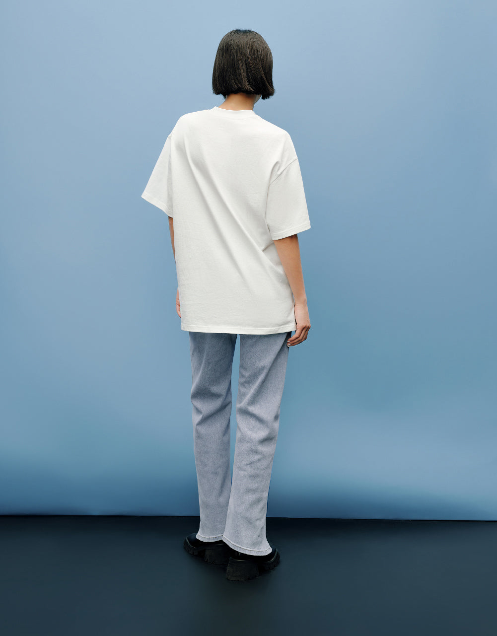 Cloud Embossed Crew Neck T-Shirt