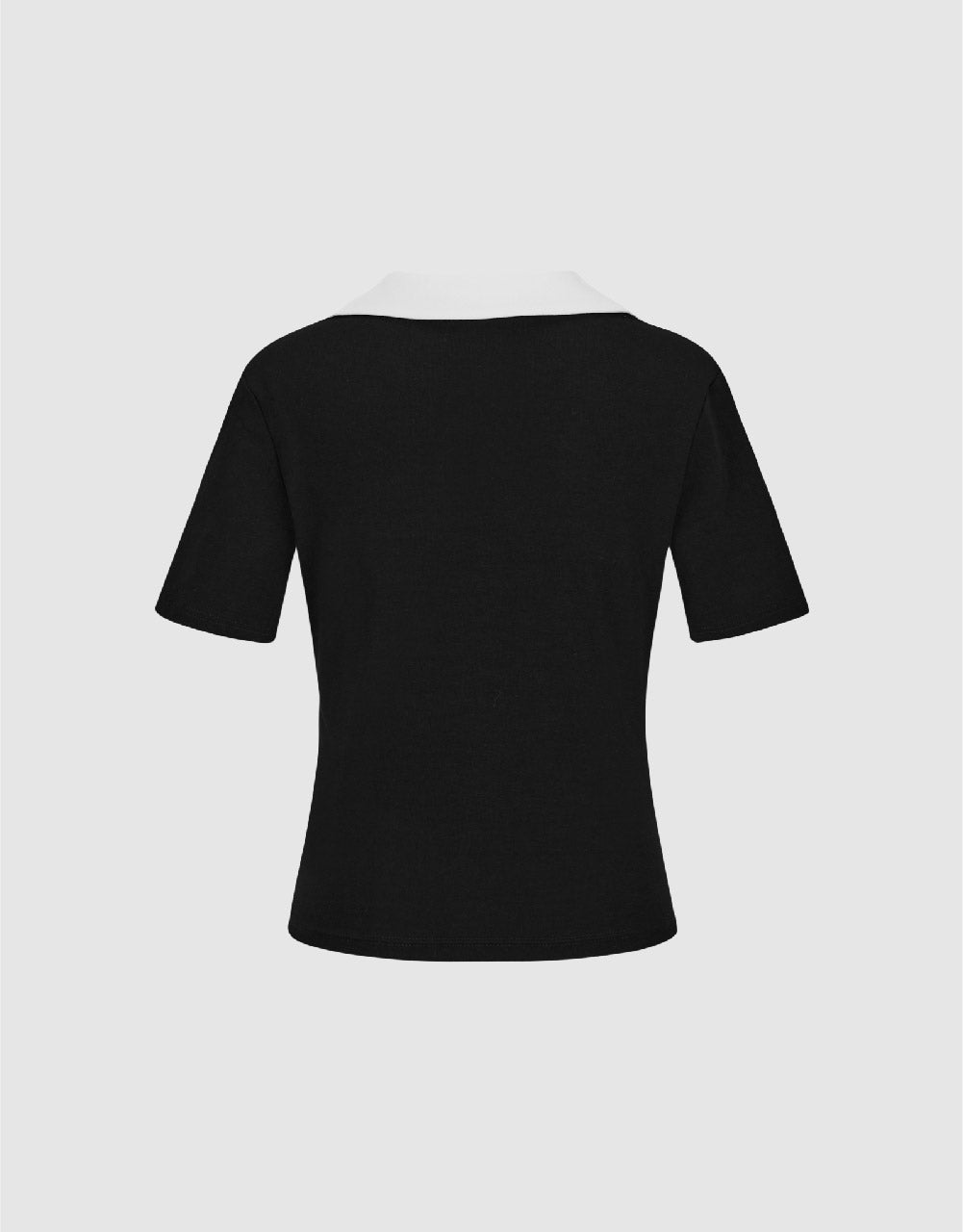 Lapel Skinny Knitted T-Shirt