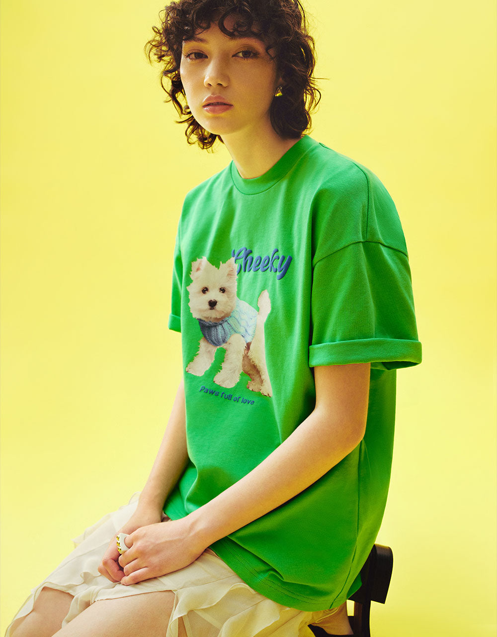 Dog Printed Crew Neck T-Shirt