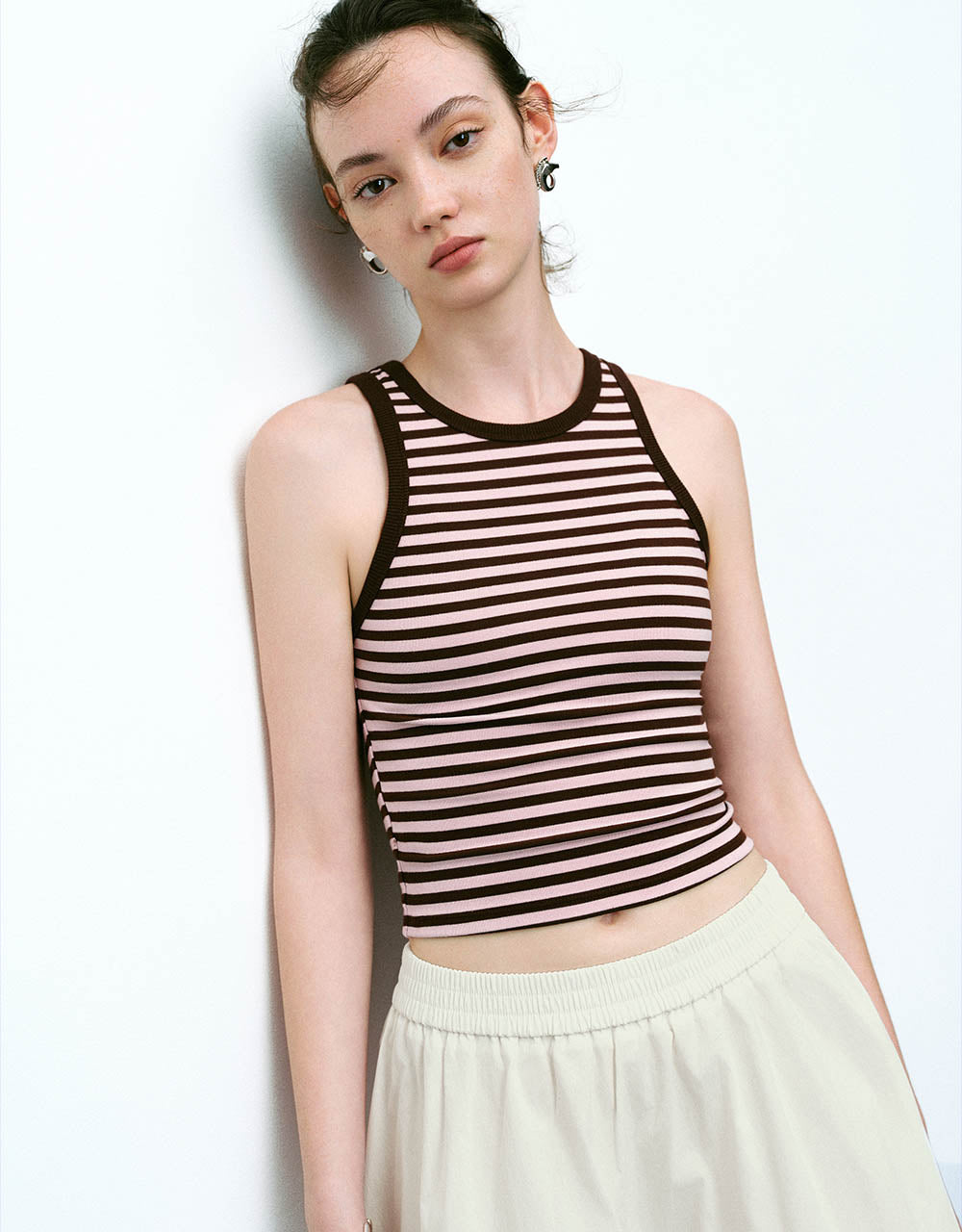 Striped Crew Neck Tank Top