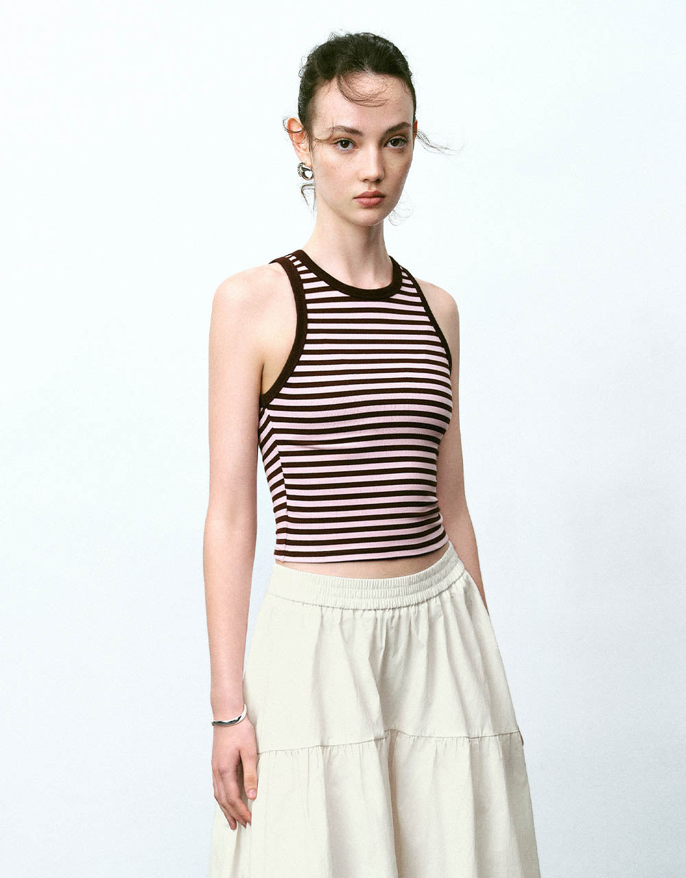 Striped Crew Neck Tank Top