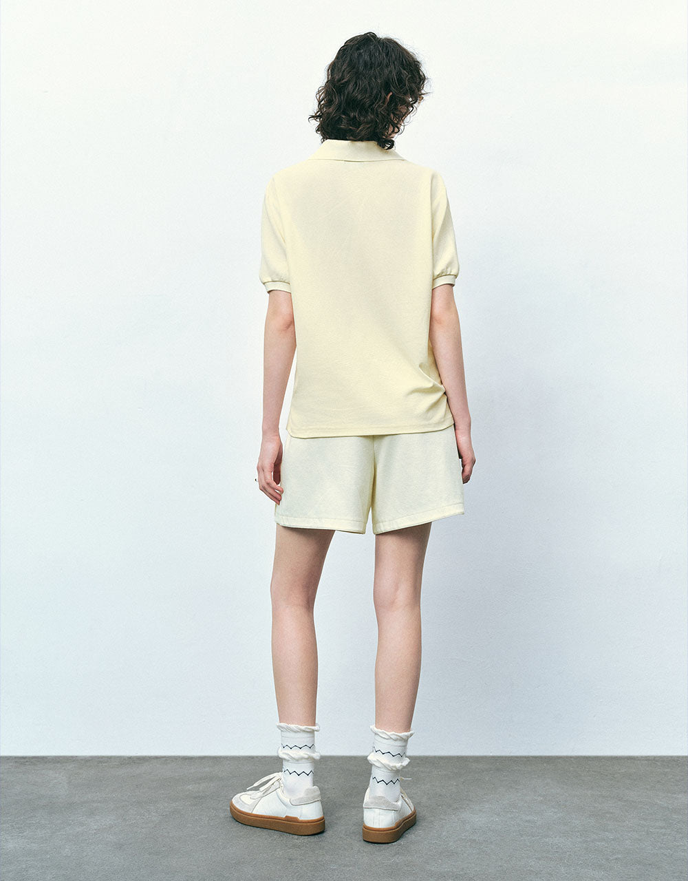 Button Half Placket Straight T-Shirt