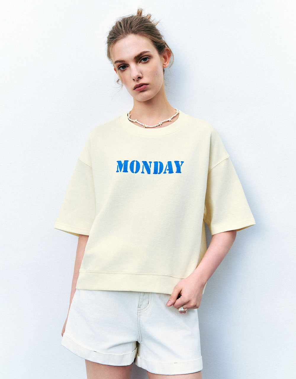 Letter Printed Crew Neck T-Shirt