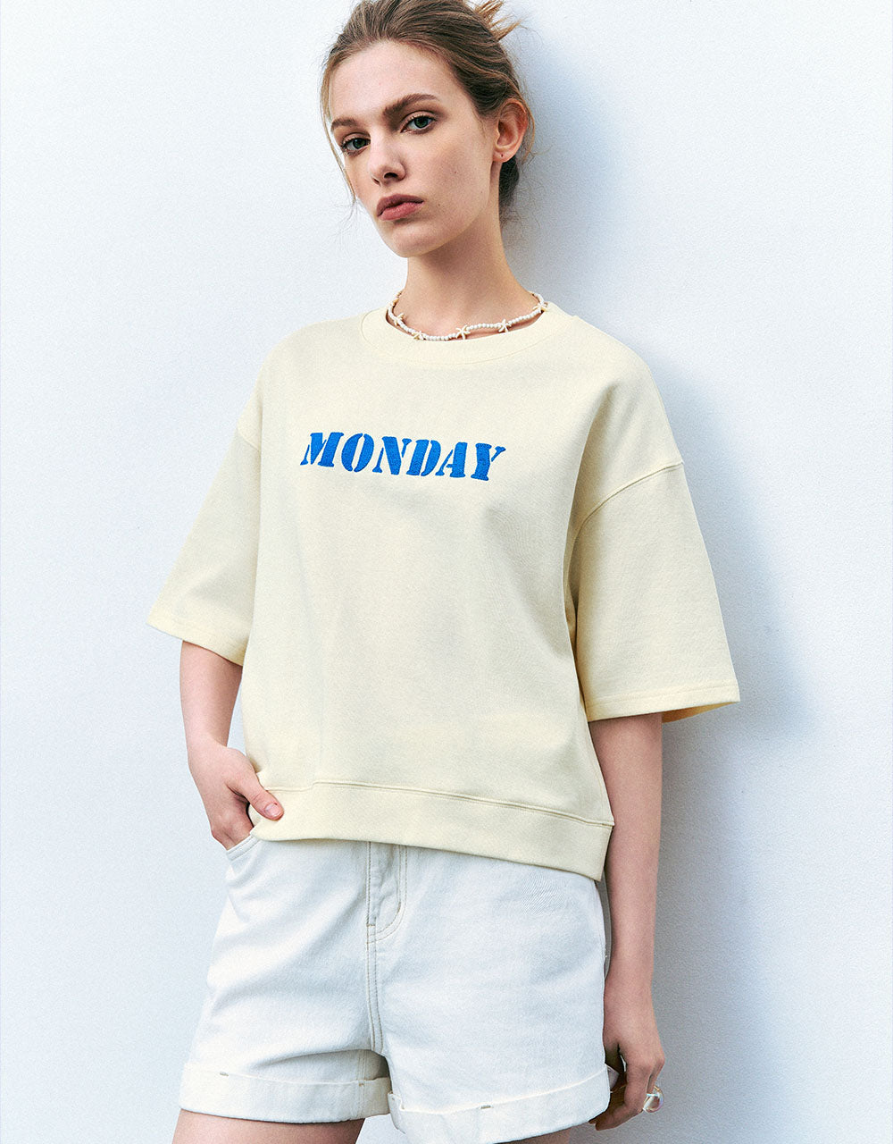 Letter Printed Crew Neck T-Shirt