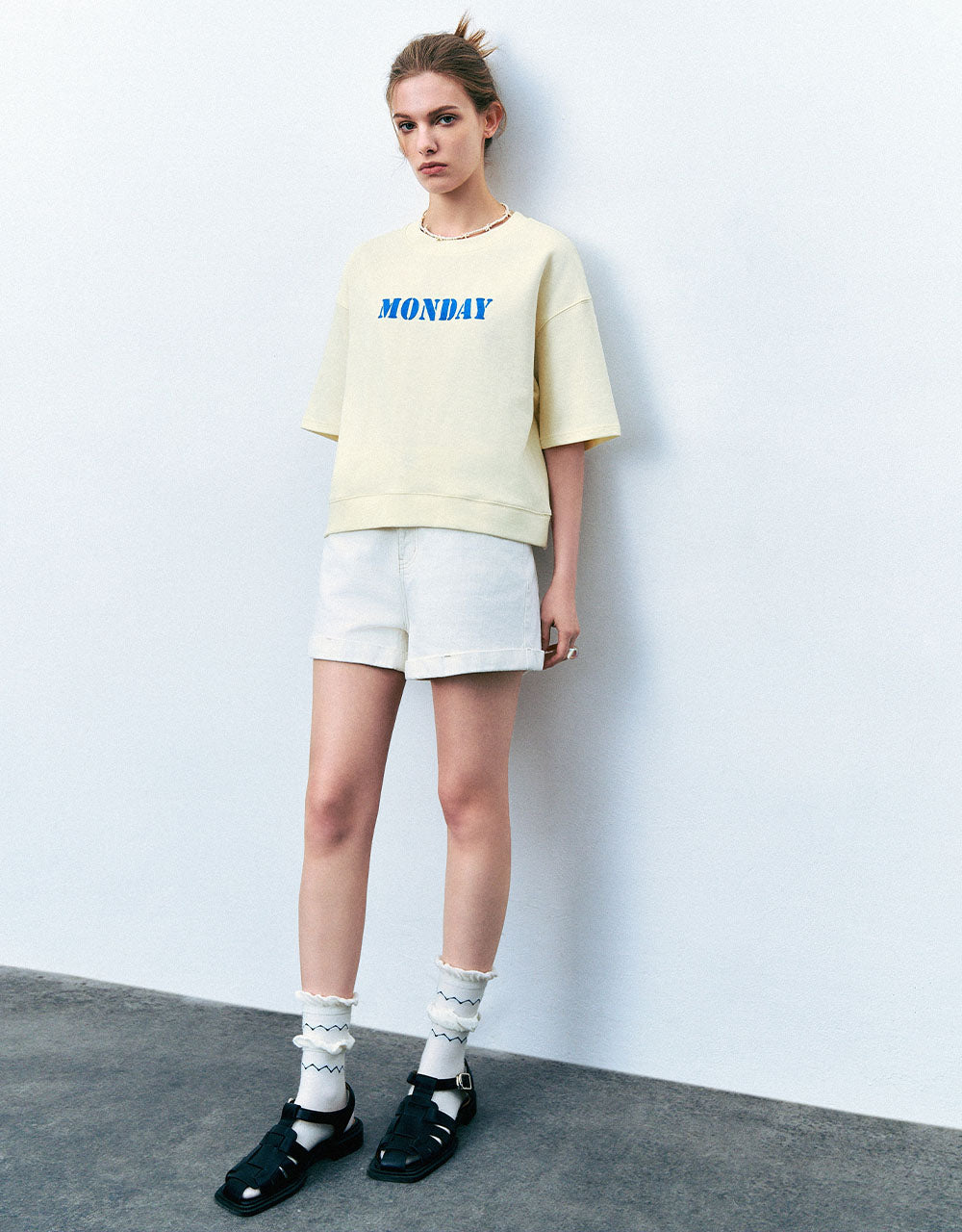 Letter Printed Crew Neck T-Shirt