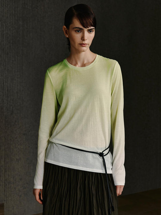Urban Series Gradient Cotton Nylon Knit With Subtle Shine Top