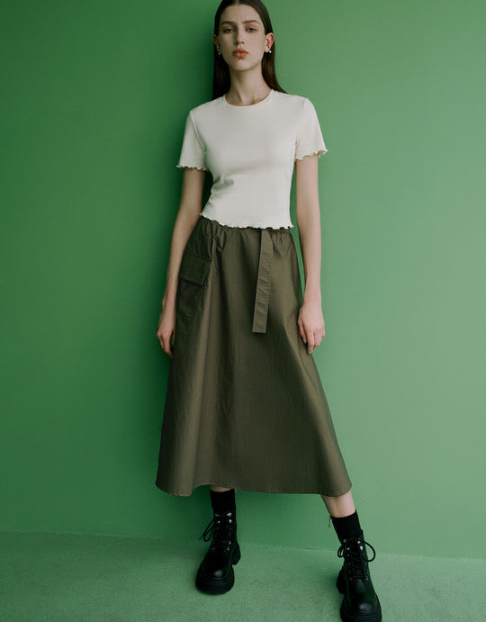 A-Line Skirt With Belt