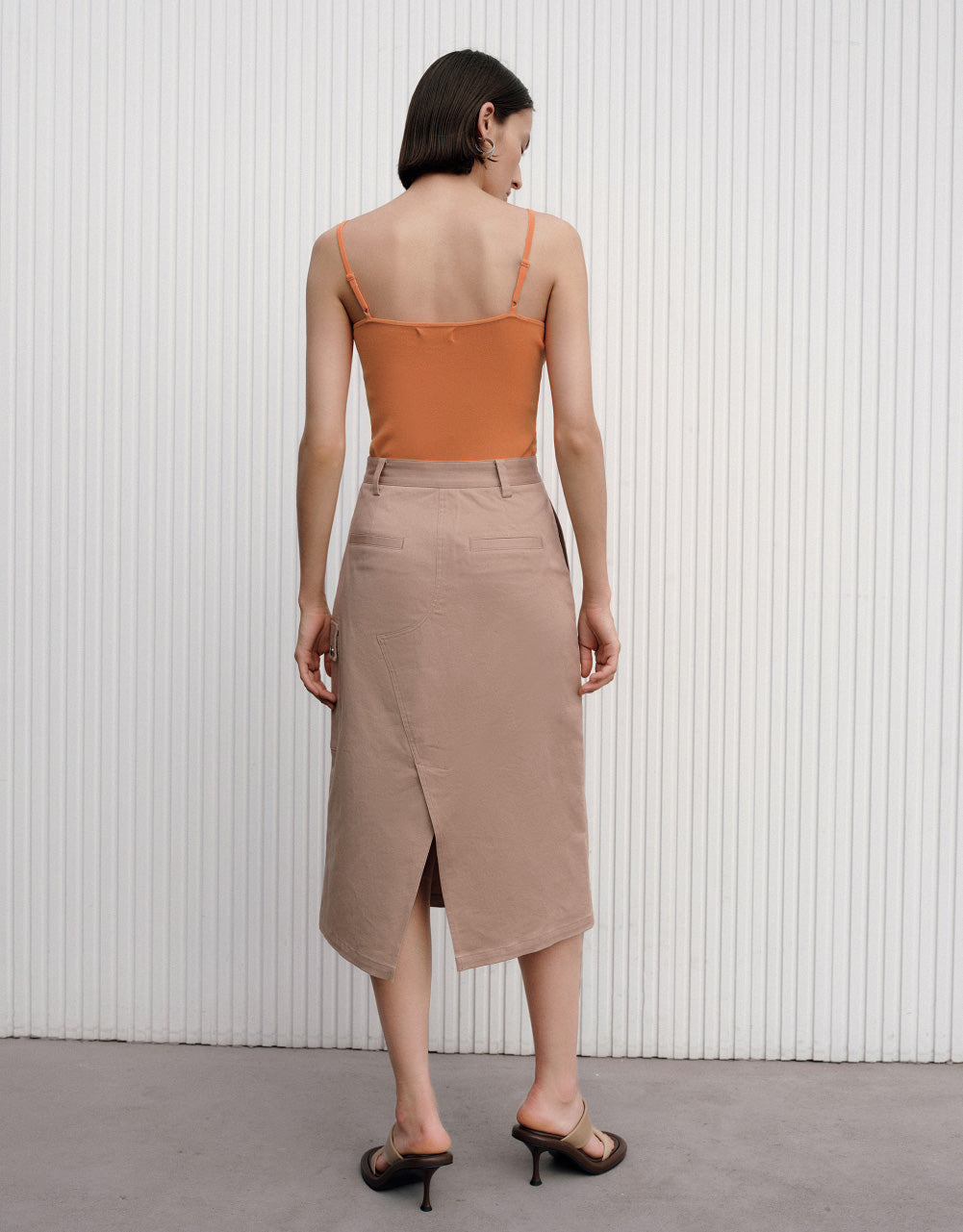 Split Hem Midi Straight Skirt