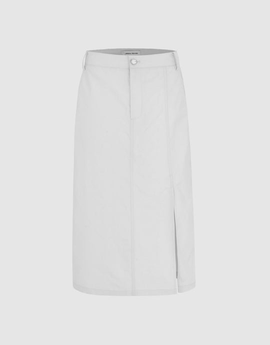 Split Hem Midi A-Line Skirt