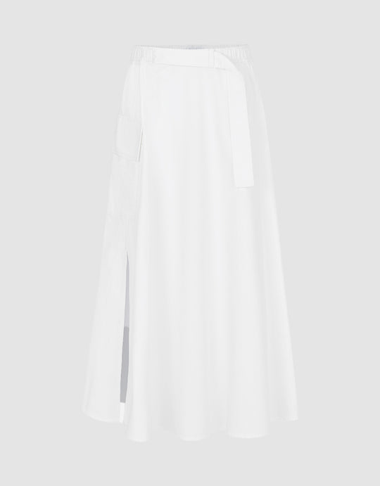 Elastic Waist A-Line Skirt