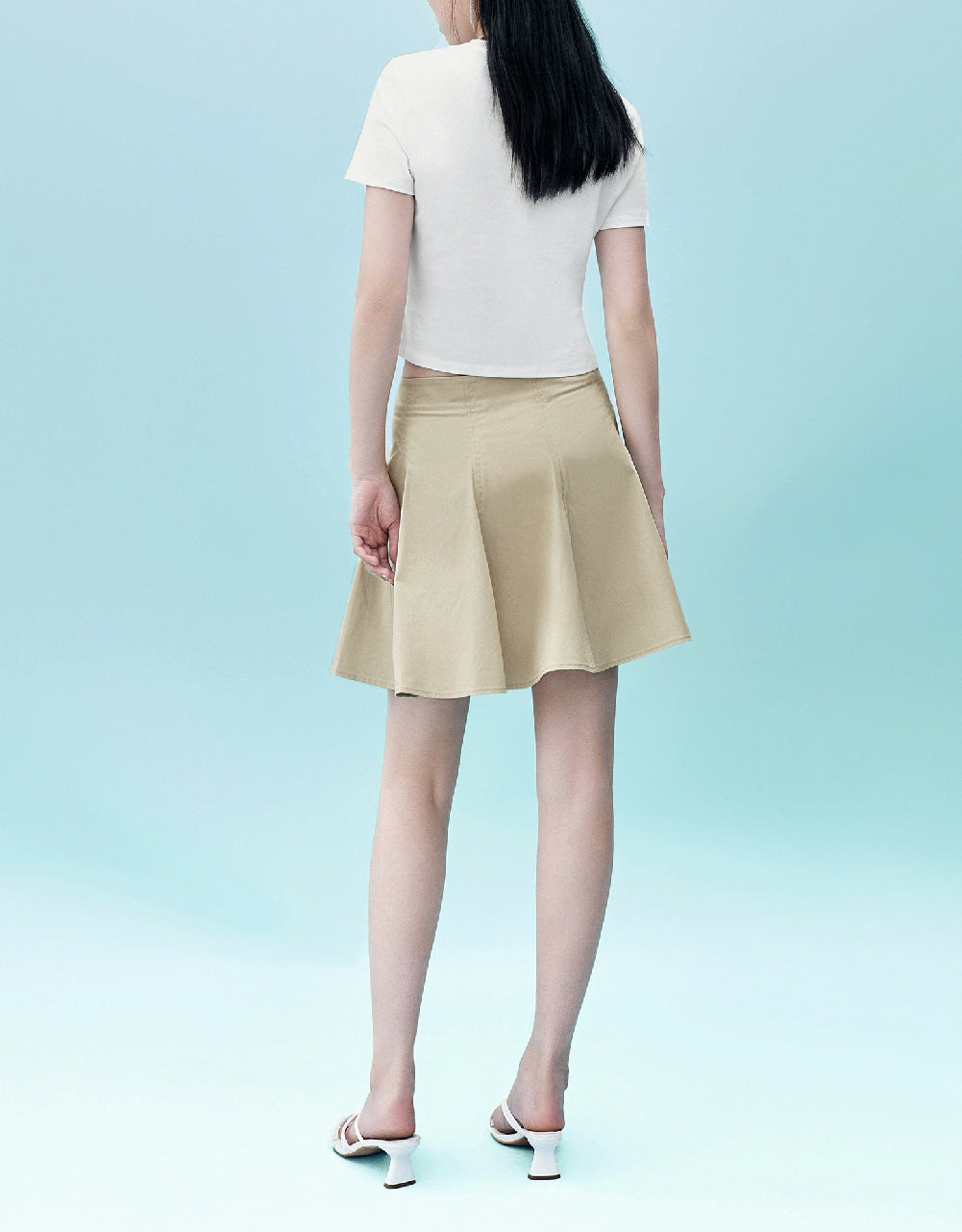 Pleated Mini Fishtail Skirt