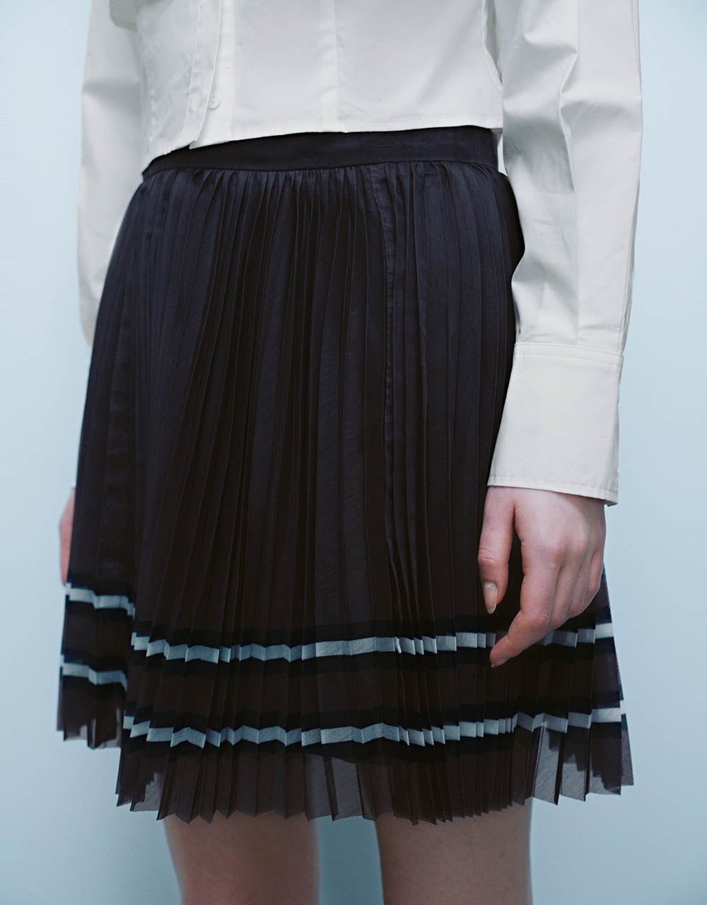 Elastic Waist Mini A-Line Skirt