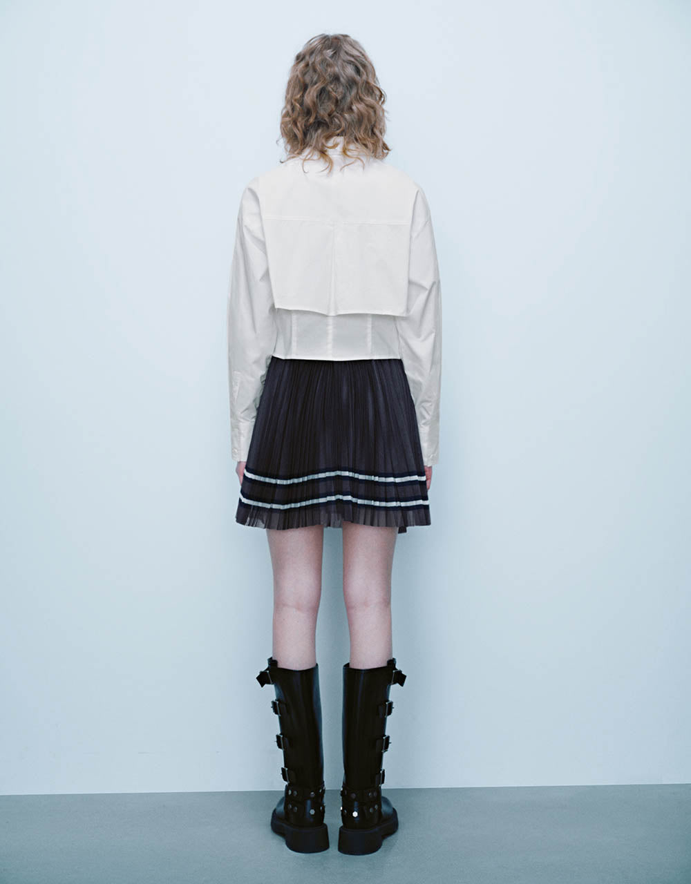 Elastic Waist Mini A-Line Skirt