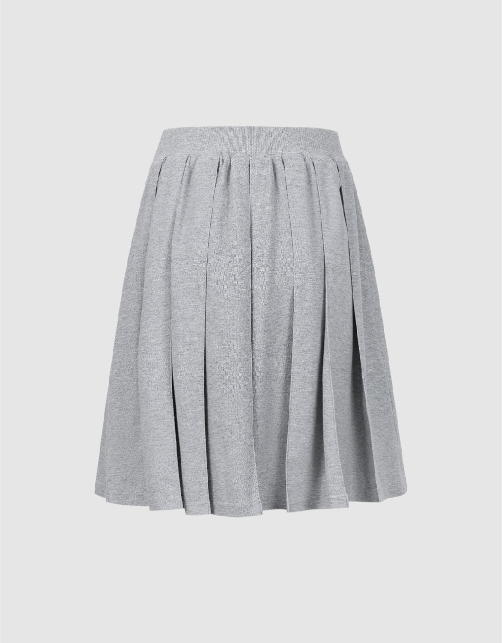 Elastic Waist Midi A-Line Knitted Skirt