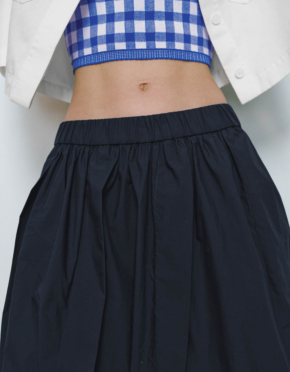 Elastic Waist A-Line Skirt