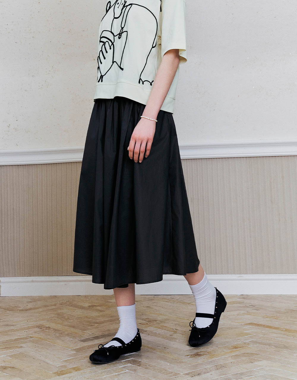 Midi A-Line Skirt