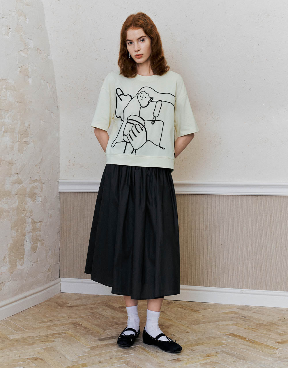 Midi A-Line Skirt