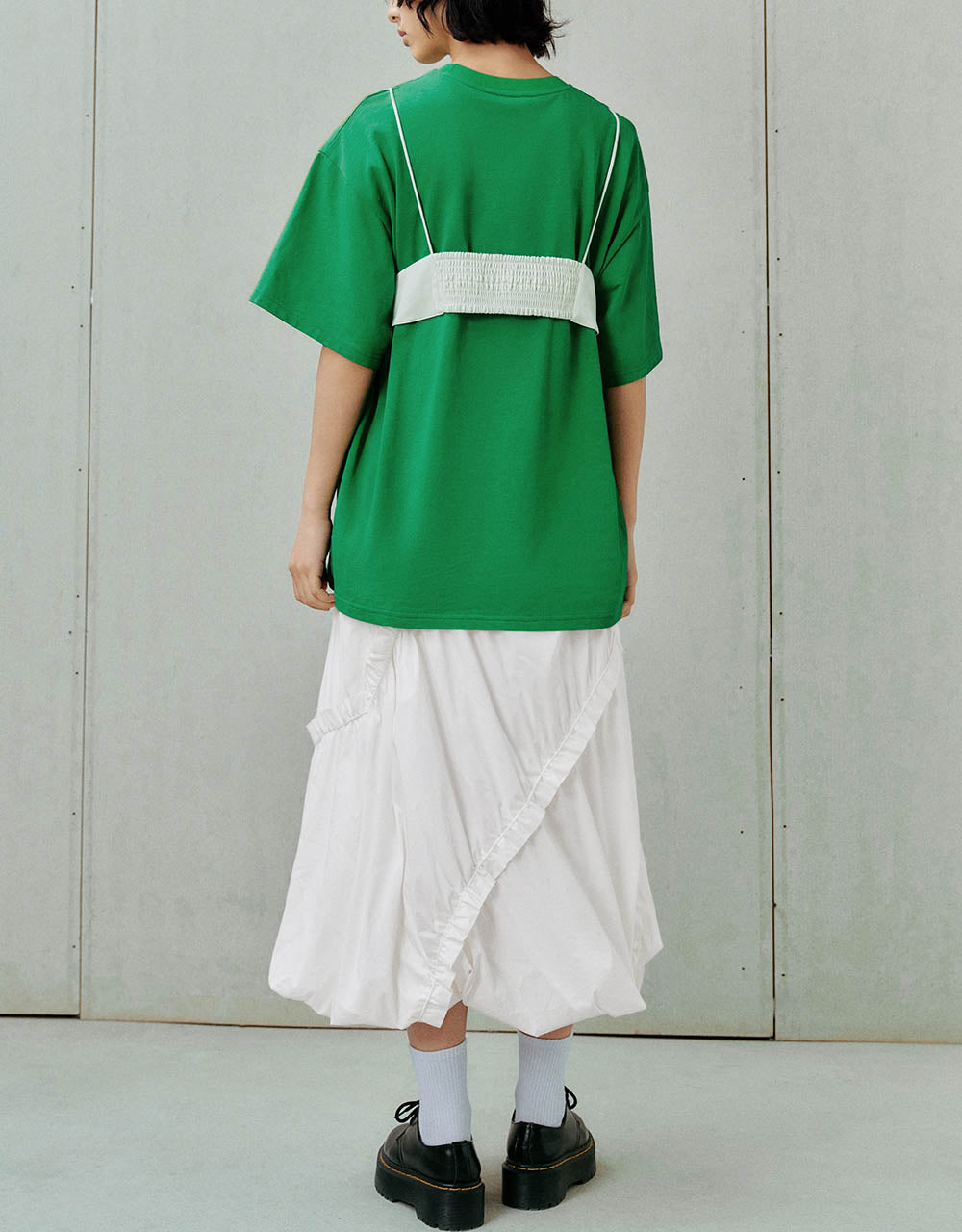 Elastic Waist A-Line Skirt