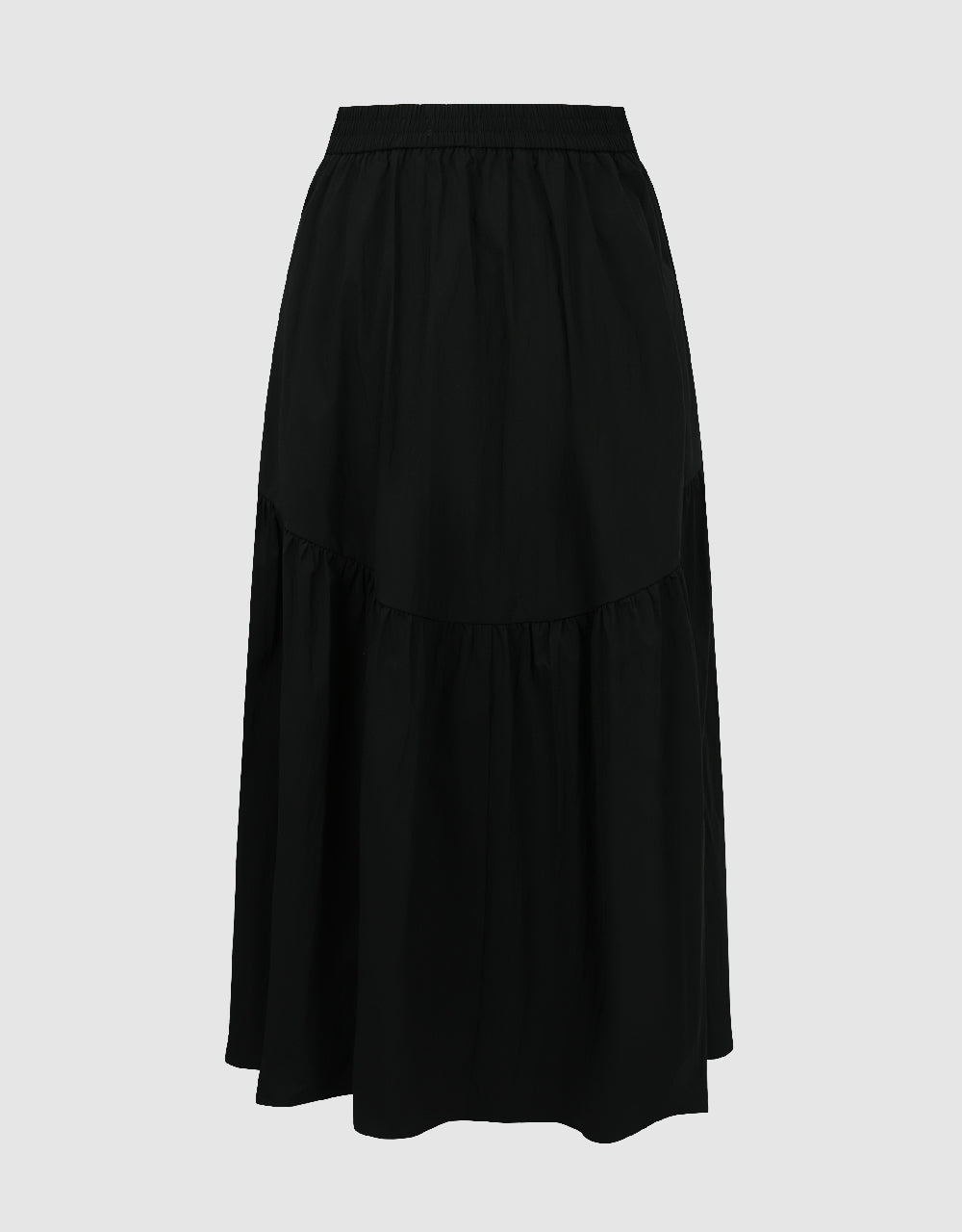 Elastic Waist Midi A-Line Skirt