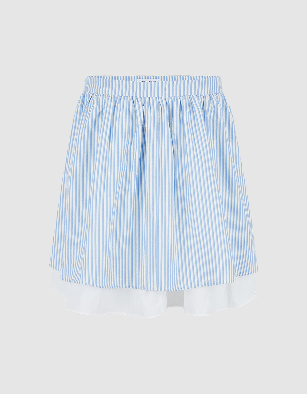 Elastic Waist Striped Mini A-Line Skirt