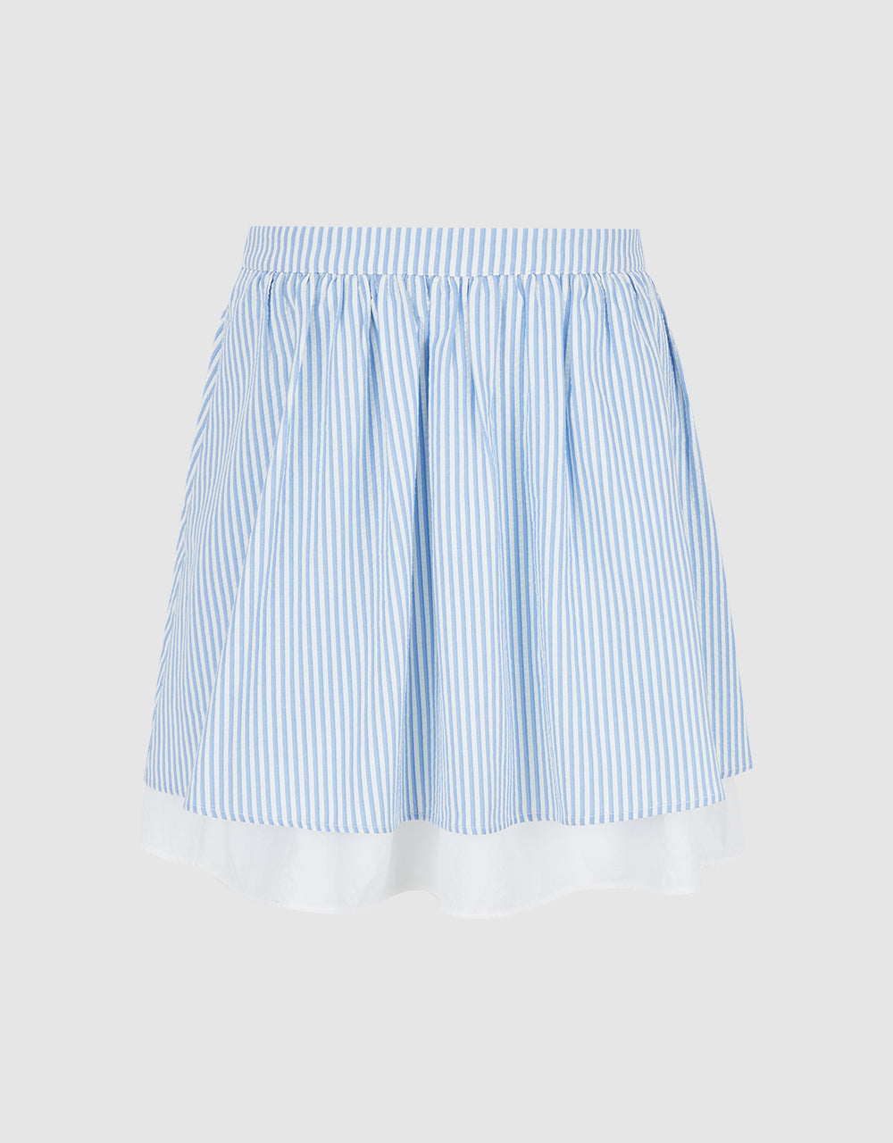 Elastic Waist Striped Mini A-Line Skirt